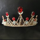 Bridal Queen gold tone Faux pearl Swan Head tiara Crown headband HR462