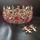 Wedding queen red rhinestone crown
