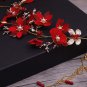 Bridal Red flower headpiece Hair tiara