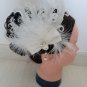Bridal white dance bow veil feather Fascinator net Hair clip