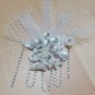 Bridal White Blusher Veil hair Flower net Birdcage Fascinator BA210