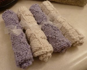 Lavender and Beige Slightly Damaged Serviettes
