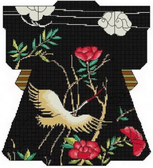 Crane Ribbons Kimono