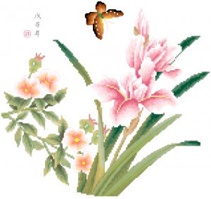 Butterfly & Flowers