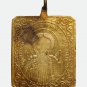 Antique Mini Brass Icon Medallion Jesus Christ Late 19th c. Religious Pendant