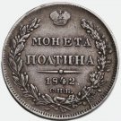 Slight Rotation Error 1842 Russia Silver coin Poltina 50 kopecks СПБ-АЧ Slight Rotation Error 1842 Russia Silver coin Poltina 50 kopecks СПБ-АЧ