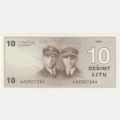 1991 Lithuania banknote 10 Litu Litai Error ‘GIRENAS’ – Series AA, UNC
