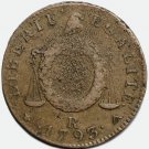 VF France 2 Sols 1793 R (Orléans) Bronze coin Revolution Era Coin