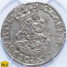 1663 Poland Silver coin 6 Grossus Groschen Grosze Szostak AT Krakow , PCGS AU50