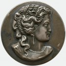 Antique 19th Century Large Button – Classical Woman Bust, 40mm Antique 19th Century Large Button – Classical Woman Bust, 40mm