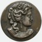 Antique 19th Century Large Button &acirc;�� Classical Woman Bust, 40mm