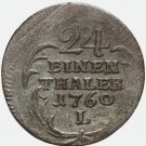 Germany 1760 L 1/24 Thaler German States SAXONY Lithuania Poland Silver coin