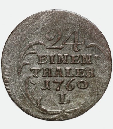 Germany 1760 L 1/24 Thaler German States SAXONY Lithuania Poland Silver coin