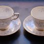 SET of 2 Antique Bone China Tuscan England 1947s Porcelain Cups And Saucers