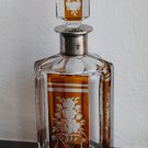 Art Deco Bohemian Orange Crystal Glass Decanter carafe with a silver neck Art Deco Bohemian Orange Crystal Glass Decanter carafe with a silver neck