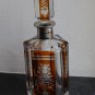 Art Deco Bohemian Orange Crystal Glass Decanter carafe with a silver neck