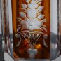 Art Deco Bohemian Orange Crystal Glass Decanter carafe with a silver neck