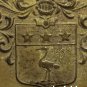 Antique Livery Brass Button with the family coat of arms of Peyron