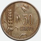 VF 1925 Lithuania coin 50 centu, centas, centai, cents