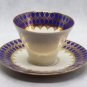 Vintage Germany J.Seltmann Bavaria Porcelain Bone China Blue Cup and Saucer