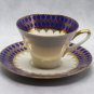 Vintage Germany J.Seltmann Bavaria Porcelain Bone China Blue Cup and Saucer