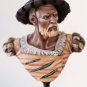 Hand-Painted Bronze Bust of Renaissance Landsknecht Mercenary Figurine Statuette