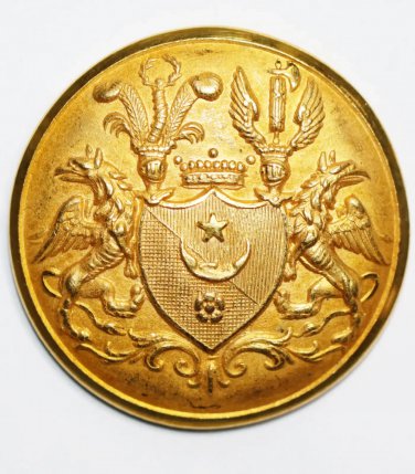 Antique Gilded Livery Button &acirc;�� Skj&Atilde;&para;ldebrand Crest