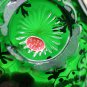 Antique Italian Emerald Green Glass Basket with Gilded Ornaments