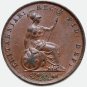 UK Great Britain coin Overdate 1853 (3 over 2) Half Penny &acirc;�� Victoria, XF-AU