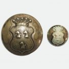 Set of Small & Large Antique Silver plated Livery Button – Treschow family Crest
