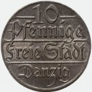 UNC Free City of Danzig Poland Germany coin – 10 Pfennig, 1923