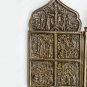 XIX c. antique russian bronze orthodox icon of 2 folding parts