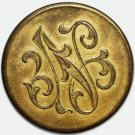 Antique Gilded Livery Button with Ornate “N” Monogram