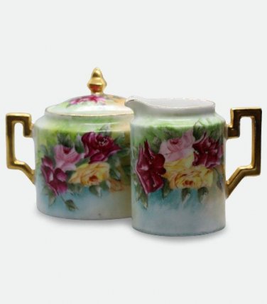 SET of 2 Thomas Bavaria Germany, Porcelain Sugar Bowl & Milk Jug