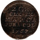 1767 POLAND, 2 GROSSUS GROSCHEN GROSZY FS SILVER COIN - STANISLAUS AUGUSTUS