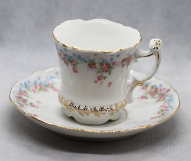 Antique Germany C.T. Altwasser Porcelain Bone China Cup and Saucer 1875-1935