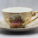 Antique Hlottenhof Bavaria Germany Porcelain Bone China Cup and Saucer 1928