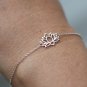 Sterling Silver Lotus Flower Hand or Anklet Bracelet