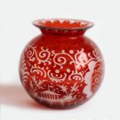 Egermann Bohemian Czech Red Ruby Cut to Clear Vase