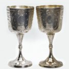 A set of two English EPNS wine glasses, late 19th century