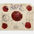 Antique 1901 Imperial Russian Money Letter Cover Envelope with 5 red wax seals