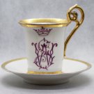 Antique Schlesische Louis Levinsohn Porcelain Germany Cup & Saucer 1885-1896