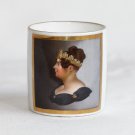 Antique Hand Painted Porcelain Cup with Nobel Woman profile portrait XIXc.
