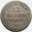 1763 FWoF 1/12 Thaler German States SAXONY Lithuania Poland Silver coin 1763 FWoF 1/12 Thaler German States SAXONY Lithuania Poland Silver coin