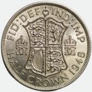 1948 UK GB Half Crown Coin with Major Die Break Error ("Cud"), UNC - George VI