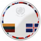 PROOF 2016 Lithuania 20 Euro Silver coin Consolidation of Independence, Iceland