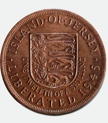 UNC 1945   1/12 Shilling Jersey coin &acirc;�� Elizabeth II