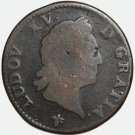 1774 France 1 Sol La Rochelle Mint Louis XVI Copper Coin VG