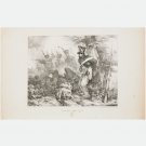 RARE N. T. Charle lithography of Napoleonic era “Le premier coup de feu“