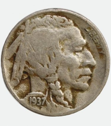 1937 US USA Denver 5 Cents coin, VG &acirc;�� &acirc;��Buffalo Nickel&acirc;��